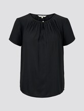 Blusenshirt mit Kräuseldetails - Frauen - Deep Black Blusenshirt mit Kräuseldetails - Frauen - Deep Black - 7 - TOM TAILOR