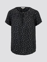 Blusenshirt mit Kräuseldetails - Frauen - black and white dot design Blusenshirt mit Kräuseldetails - Frauen - black and white dot design - 7 - TOM TAILOR