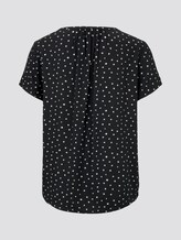 Blusenshirt mit Kräuseldetails - Frauen - black and white dot design Blusenshirt mit Kräuseldetails - Frauen - black and white dot design - 8 - TOM TAILOR