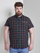 Kariertes Kurzarmhemd - Männer - navy red big check Kariertes Kurzarmhemd - Männer - navy red big check - 1 - Men Plus