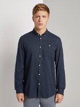 Hemd mit Turn-Ups und Brusttasche - Männer - navy dobby structure Hemd mit Turn-Ups und Brusttasche - Männer - navy dobby structure - 1 - TOM TAILOR Denim
