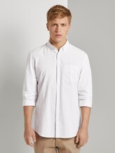 Hemd mit 3/4-Arm - Männer - white grey slub stripe Hemd mit 3/4-Arm - Männer - white grey slub stripe - 1 - TOM TAILOR Denim