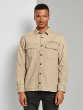 Lockere Hemdjacke mit Brusttaschen - Männer - Smoked Beige Lockere Hemdjacke mit Brusttaschen - Männer - Smoked Beige - 1 - TOM TAILOR Denim