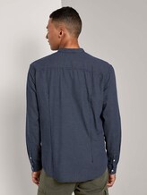 Gemustertes Hemd mit kurzem Stehkragen - Männer - blue mini jaquard pattern Gemustertes Hemd mit kurzem Stehkragen - Männer - blue mini jaquard pattern - 2 - TOM TAILOR Denim