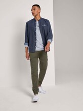 Gemustertes Hemd mit kurzem Stehkragen - Männer - blue mini jaquard pattern Gemustertes Hemd mit kurzem Stehkragen - Männer - blue mini jaquard pattern - 3 - TOM TAILOR Denim