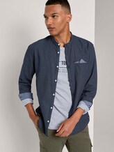 Gemustertes Hemd mit kurzem Stehkragen - Männer - blue mini jaquard pattern Gemustertes Hemd mit kurzem Stehkragen - Männer - blue mini jaquard pattern - 5 - TOM TAILOR Denim