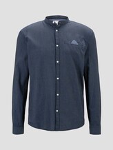 Gemustertes Hemd mit kurzem Stehkragen - Männer - blue mini jaquard pattern Gemustertes Hemd mit kurzem Stehkragen - Männer - blue mini jaquard pattern - 7 - TOM TAILOR Denim