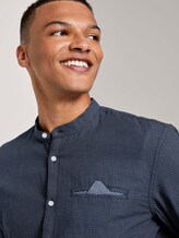 Gemustertes Hemd mit kurzem Stehkragen - Männer - blue mini jaquard pattern Gemustertes Hemd mit kurzem Stehkragen - Männer - blue mini jaquard pattern - 9 - TOM TAILOR Denim