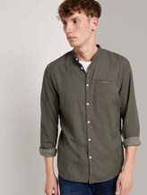 Gemustertes Hemd mit kurzem Stehkragen - Männer - olive mini jaquard pattern Gemustertes Hemd mit kurzem Stehkragen - Männer - olive mini jaquard pattern - 5 - TOM TAILOR Denim