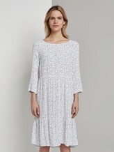 Gepunktetes Volantkleid in Midi-Länge - Frauen - offwhite black dot print Gepunktetes Volantkleid in Midi-Länge - Frauen - offwhite black dot print - 1 - TOM TAILOR