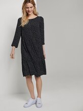 Dotted flounce dress in a midi length - Women - black offwhite dot print Dotted flounce dress in a midi length - Women - black offwhite dot print - 5 - TOM TAILOR