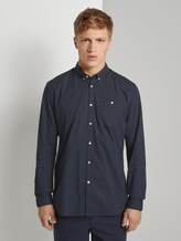Gemustertes Hemd mit Stretch-Anteil - Männer - navy twisted element print Gemustertes Hemd mit Stretch-Anteil - Männer - navy twisted element print - 1 - TOM TAILOR Denim
