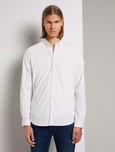 Gemustertes Hemd mit Stretch-Anteil - Männer - white twisted element print Gemustertes Hemd mit Stretch-Anteil - Männer - white twisted element print - 1 - TOM TAILOR Denim