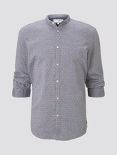 Patterned shirt with a stand-up collar and 3/4 sleeves - Men - navy filled triangle print Patterned shirt with a stand-up collar and 3/4 sleeves - Men - navy filled triangle print - 7 - TOM TAILOR Denim
