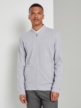 Bomber-Sweatjacke mit Steppmuster - Männer - Light Stone Grey Melange Bomber-Sweatjacke mit Steppmuster - Männer - Light Stone Grey Melange - 1 - TOM TAILOR Denim