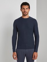 Pullover mit Streifenstruktur - Männer - Dark Blue Pullover mit Streifenstruktur - Männer - Dark Blue - 1 - TOM TAILOR