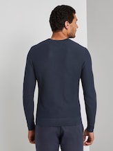 Pullover mit Streifenstruktur - Männer - Dark Blue Pullover mit Streifenstruktur - Männer - Dark Blue - 2 - TOM TAILOR