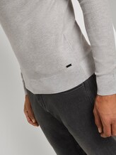 Pullover mit Streifenstruktur - Männer - Light Stone Grey Melange Pullover mit Streifenstruktur - Männer - Light Stone Grey Melange - 10 - TOM TAILOR