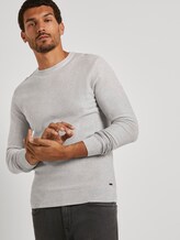 Pullover mit Streifenstruktur - Männer - Light Stone Grey Melange Pullover mit Streifenstruktur - Männer - Light Stone Grey Melange - 5 - TOM TAILOR