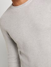 Pullover mit Streifenstruktur - Männer - Light Stone Grey Melange Pullover mit Streifenstruktur - Männer - Light Stone Grey Melange - 9 - TOM TAILOR
