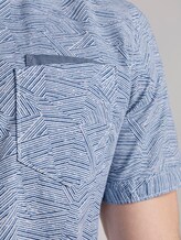 Gemustertes Kurzarmhemd mit Brusttasche - Männer - blue irregular striped design Gemustertes Kurzarmhemd mit Brusttasche - Männer - blue irregular striped design - 9 - TOM TAILOR