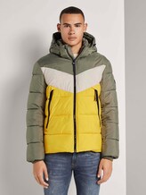 Puffer jacket with a detachable hood - Men - tri color colorblock Puffer jacket with a detachable hood - Men - tri color colorblock - 1 - TOM TAILOR Denim