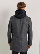 Wollmantel mit abnehmbarem Kapuzeneinsatz - Männer - grey melange twill Wollmantel mit abnehmbarem Kapuzeneinsatz - Männer - grey melange twill - 2 - TOM TAILOR Denim