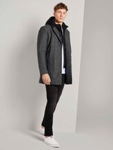 Wollmantel mit abnehmbarem Kapuzeneinsatz - Männer - grey melange twill Wollmantel mit abnehmbarem Kapuzeneinsatz - Männer - grey melange twill - 3 - TOM TAILOR Denim