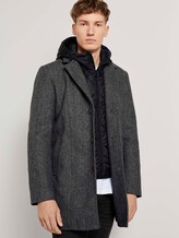 Wollmantel mit abnehmbarem Kapuzeneinsatz - Männer - grey melange twill Wollmantel mit abnehmbarem Kapuzeneinsatz - Männer - grey melange twill - 5 - TOM TAILOR Denim