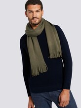 Gerippter Schal mit Fransen - Männer - Olive Night Green Gerippter Schal mit Fransen - Männer - Olive Night Green - 5 - TOM TAILOR