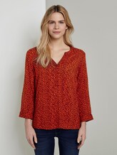 Gemusterte Bluse - Frauen - burgund orange spot design Gemusterte Bluse - Frauen - burgund orange spot design - 1 - TOM TAILOR