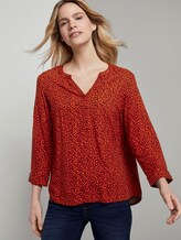 Gemusterte Bluse - Frauen - burgund orange spot design Gemusterte Bluse - Frauen - burgund orange spot design - 5 - TOM TAILOR