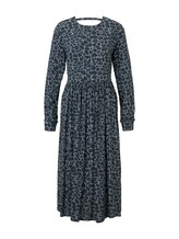TOM TAILOR DENIM Damen Kleid mit Leo-Print, schwarz, Gr.M