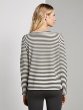 Gestreiftes Langarmshirt - Frauen - offwhite navy structure stripe Gestreiftes Langarmshirt - Frauen - offwhite navy structure stripe - 2 - TOM TAILOR
