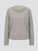Gestreiftes Langarmshirt - Frauen - offwhite navy structure stripe Gestreiftes Langarmshirt - Frauen - offwhite navy structure stripe - 7 - TOM TAILOR