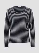 Gestreiftes Langarmshirt - Frauen - navy offwhite structure stripe Gestreiftes Langarmshirt - Frauen - navy offwhite structure stripe - 7 - TOM TAILOR