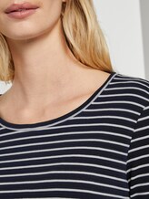 Gestreiftes Langarmshirt - Frauen - navy offwhite structure stripe Gestreiftes Langarmshirt - Frauen - navy offwhite structure stripe - 9 - TOM TAILOR