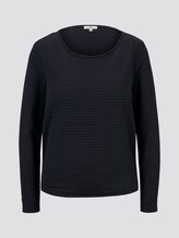 Gestreiftes Langarmshirt - Frauen - navy scar structure stripe Gestreiftes Langarmshirt - Frauen - navy scar structure stripe - 7 - TOM TAILOR