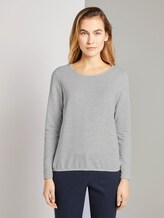 Gestreiftes Langarmshirt - Frauen - grey marl scar stripe Gestreiftes Langarmshirt - Frauen - grey marl scar stripe - 1 - TOM TAILOR