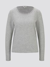 Gestreiftes Langarmshirt - Frauen - grey marl scar stripe Gestreiftes Langarmshirt - Frauen - grey marl scar stripe - 7 - TOM TAILOR