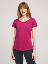 T-Shirt mit Logo Print - Frauen - Cherry Granita T-Shirt mit Logo Print - Frauen - Cherry Granita - 1 - TOM TAILOR