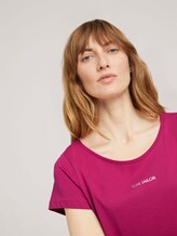 T-Shirt mit Logo Print - Frauen - Cherry Granita T-Shirt mit Logo Print - Frauen - Cherry Granita - 9 - TOM TAILOR