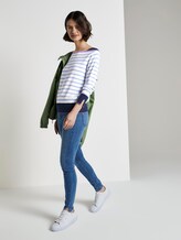 Gestreifter Pullover mit U-Boot-Ausschnitt - Frauen - mid blue white stripe Gestreifter Pullover mit U-Boot-Ausschnitt - Frauen - mid blue white stripe - 3 - TOM TAILOR Denim