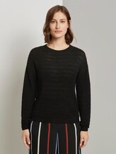 Pullover mit Strickmuster - Frauen - Deep Black Pullover mit Strickmuster - Frauen - Deep Black - 1 - TOM TAILOR Denim