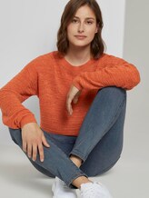 Pullover mit Strickmuster - Frauen - burnt coral Pullover mit Strickmuster - Frauen - burnt coral - 5 - TOM TAILOR Denim