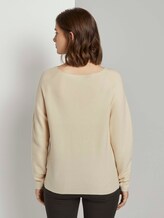 Strukturierter Pullover mit Raglan-Ärmeln - Frauen - soft creme beige Strukturierter Pullover mit Raglan-Ärmeln - Frauen - soft creme beige - 2 - TOM TAILOR Denim