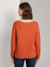 Strukturierter Pullover mit Raglan-Ärmeln - Frauen - burnt coral Strukturierter Pullover mit Raglan-Ärmeln - Frauen - burnt coral - 2 - TOM TAILOR Denim