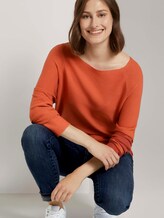 Strukturierter Pullover mit Raglan-Ärmeln - Frauen - burnt coral Strukturierter Pullover mit Raglan-Ärmeln - Frauen - burnt coral - 5 - TOM TAILOR Denim