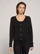 Cardigan mit Ripp-Struktur - Frauen - deep black Cardigan mit Ripp-Struktur - Frauen - deep black - 1 - TOM TAILOR Denim