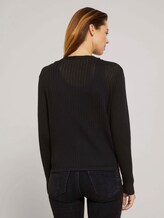 Cardigan mit Ripp-Struktur - Frauen - deep black Cardigan mit Ripp-Struktur - Frauen - deep black - 2 - TOM TAILOR Denim